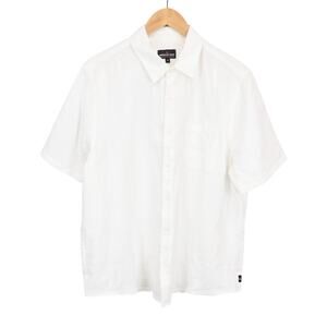 American Giant Men's Linen Button Down Shirt White Size Medium NWOT